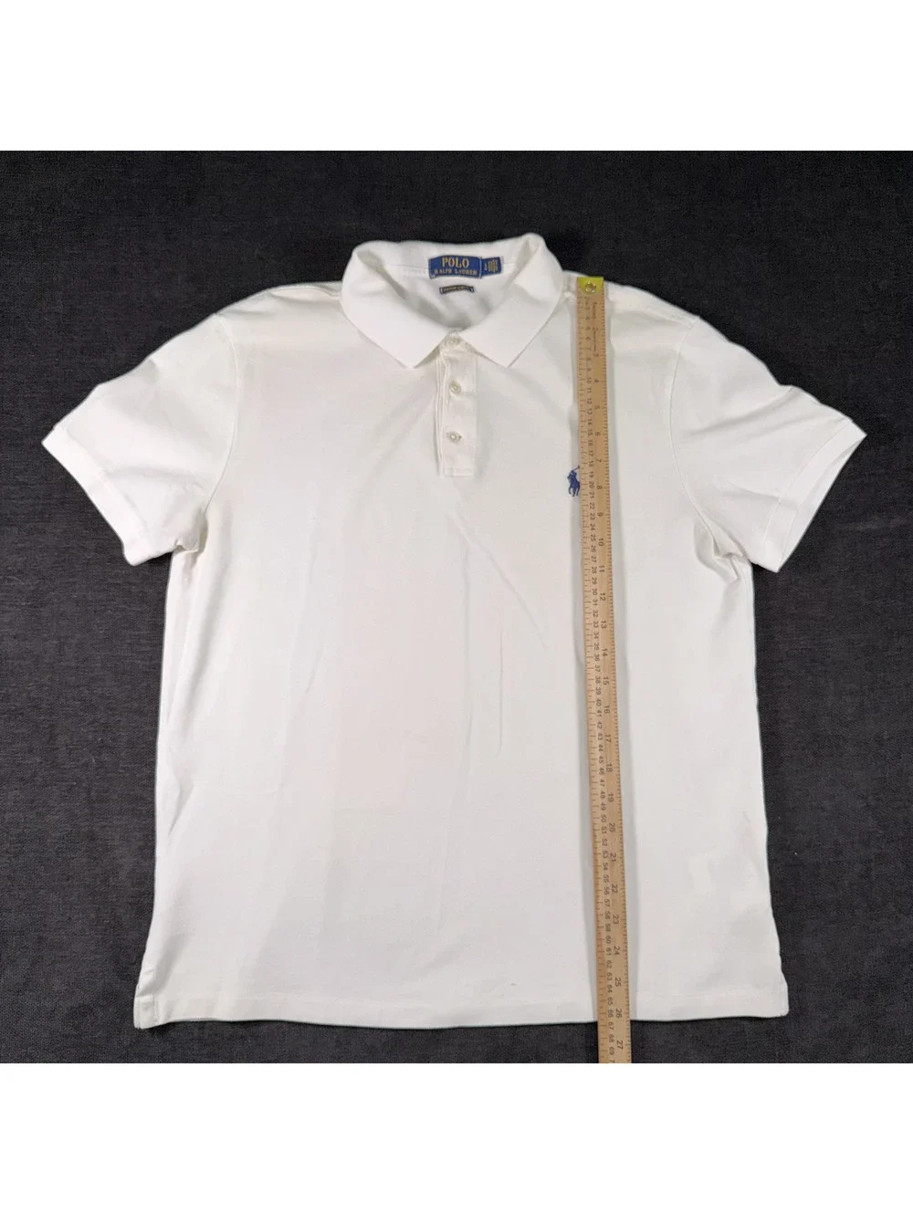 Polo Ralph Lauren Custom Slim Fit White Polo Shirt Size Large